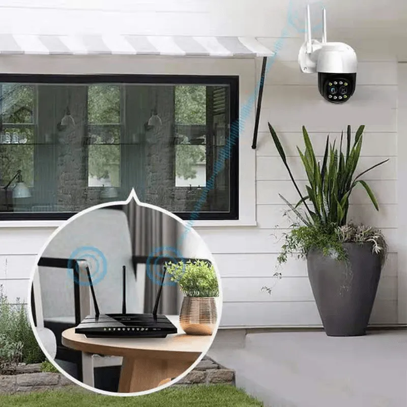 1080P HD Wireless Home Security Camera Outdoor Binocular Camera 10X Optical Zoom WIFI IP Camera with AI Face Recognition Infrared Night Vision IP66 Waterproof