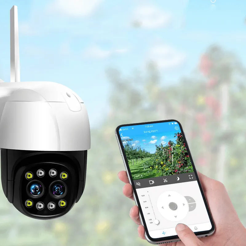 1080P HD Wireless Home Security Camera Outdoor Binocular Camera 10X Optical Zoom WIFI IP Camera with AI Face Recognition Infrared Night Vision IP66 Waterproof
