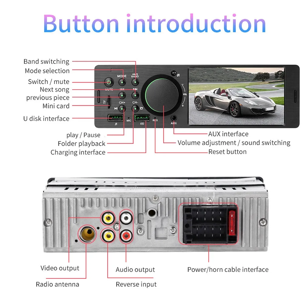 12v Universal Car MP5 Player Dual Usb Charging Bluetooth U Disk