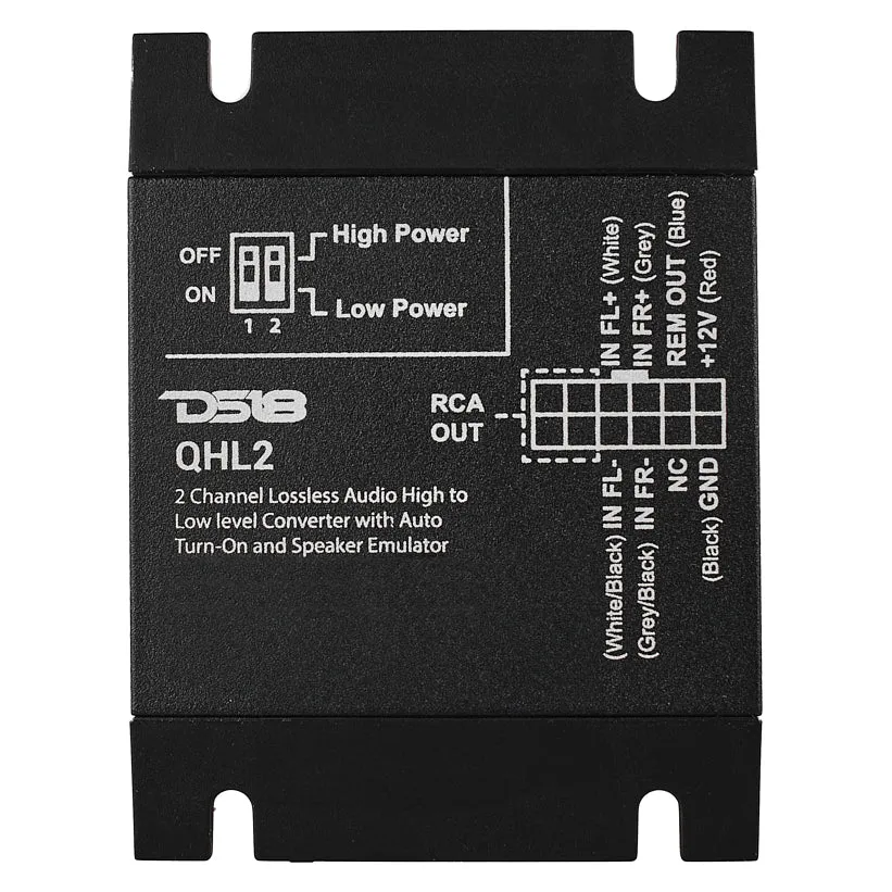 2-Channel Lossless Audio High To Low Level Converter with Auto Turn-On And Speaker Emulator