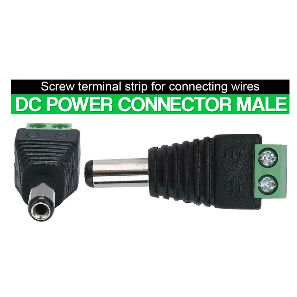 2 Piece Dc Female Cctv Camera Power Plug Adapters Jack Connector M24-11-12