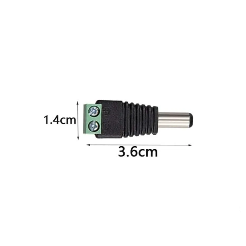 2 Piece Dc Female Cctv Camera Power Plug Adapters Jack Connector M24-11-12