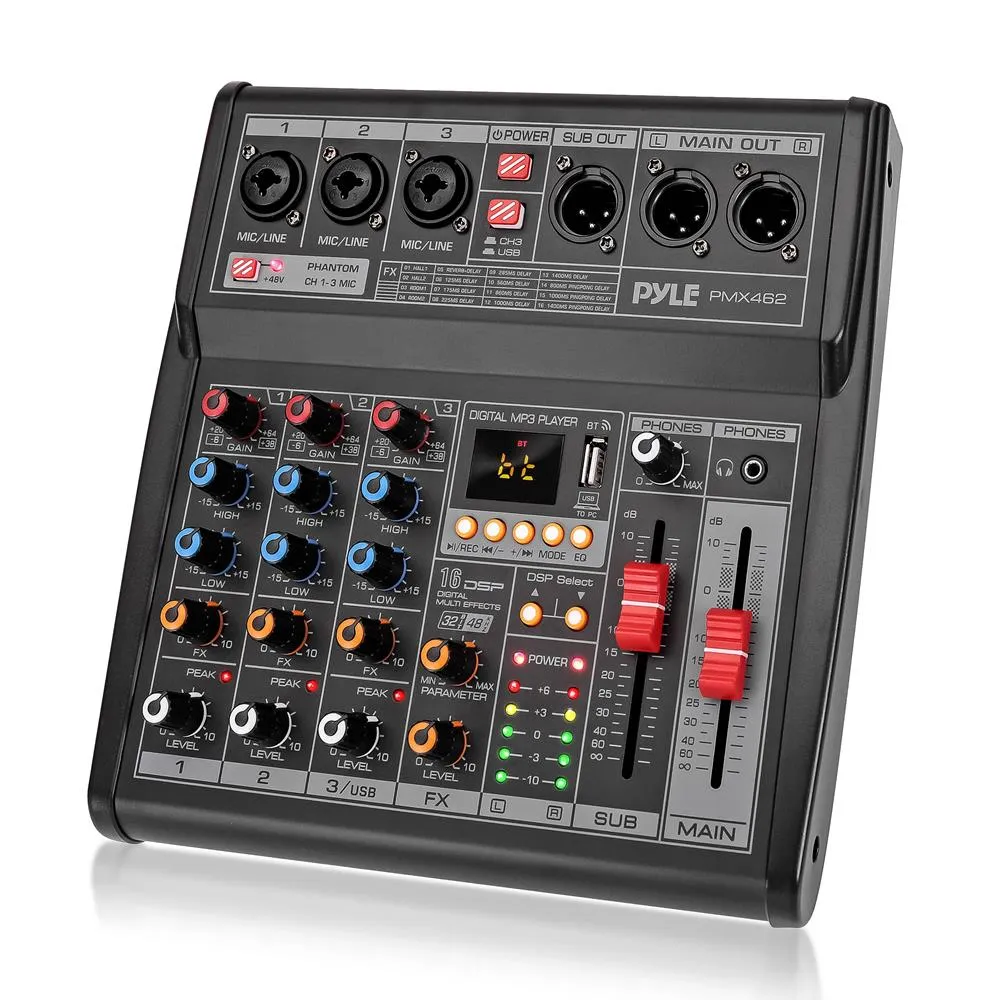 3-Channel Audio Mixer With Usb Interface -  Built-In Fx Processor  Mp3 Player, Xlr & 6.35 Jack Connectors