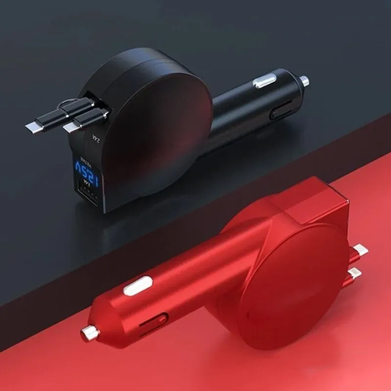 3-in-1 Retractable Fast Charging Car Adapter