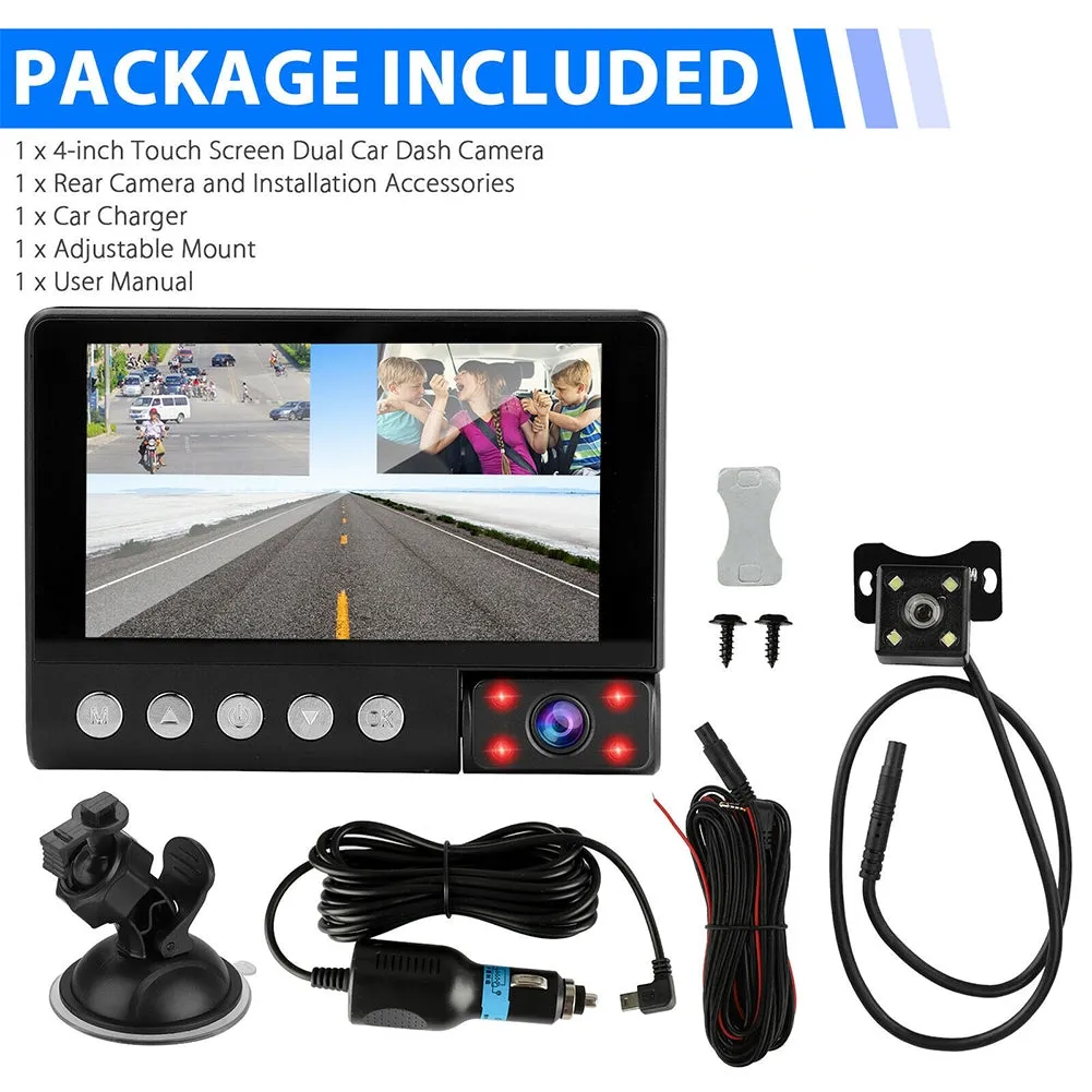4-inch Ips Display Car  Driving  Recorder Touch Screen 170