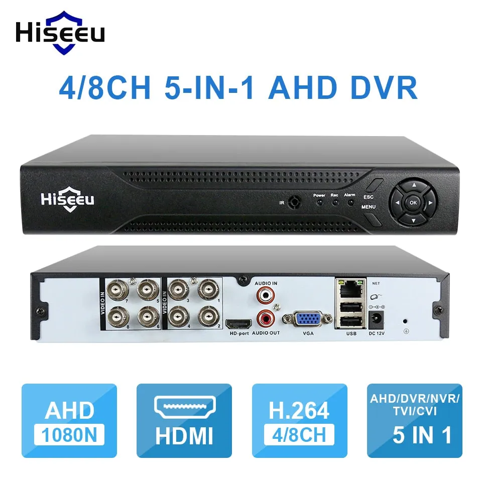 4CH 960P 8CH 1080P 5 in 1 DVR video recorder for AHD camera