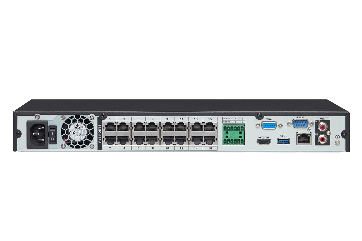 4K Ultra HD 32 Channel Security NVR, 6TB Storage, POE, Records 4K (4 x 1080p) at 30FPS with Audio Recording