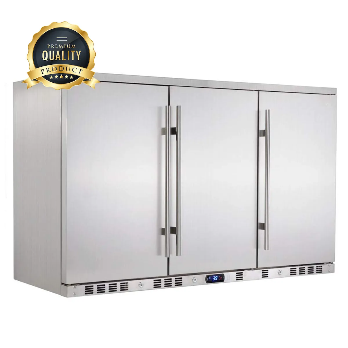 53 Inch Solid 3-Door Outdoor Beverage Drinks Cooler
