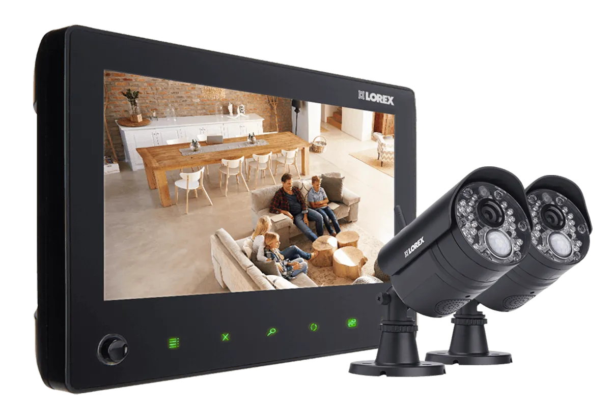 720p Wireless Video Surveillance System for Home, 2 Outdoor Cameras with Audio and 65FT Night Vision