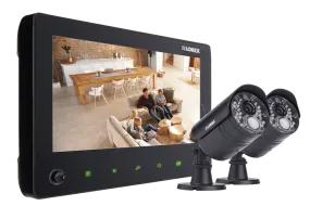 720p Wireless Video Surveillance System for Home, 2 Outdoor Cameras with Audio and 65FT Night Vision