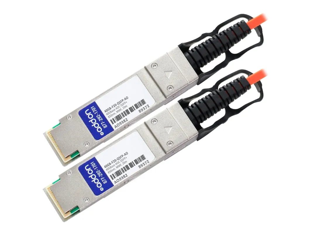 AddOn Enterasys 40GB-F20-QSFP Compatible TAA Compliant 40GBase-AOC QSFP  to QSFP  Direct Attach Cable (850nm, MMF, 20m) 40GB-F20-QSFP-AO