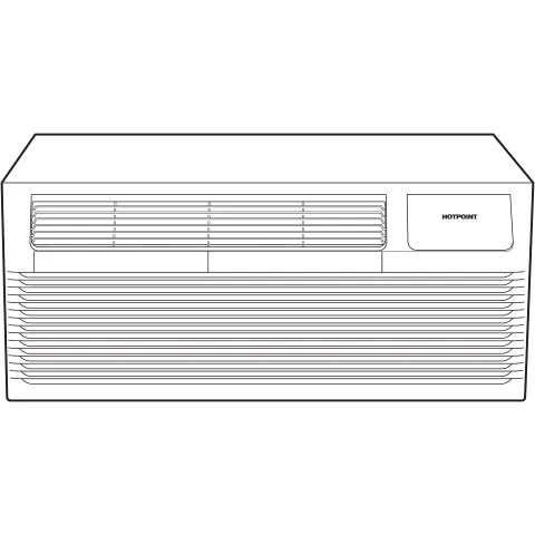 AH11H12D5B Hotpoint® PTAC Heat Pump Unit with Electric Heat Backup 12,000 BTU, 30 amps, 230/208 Volt