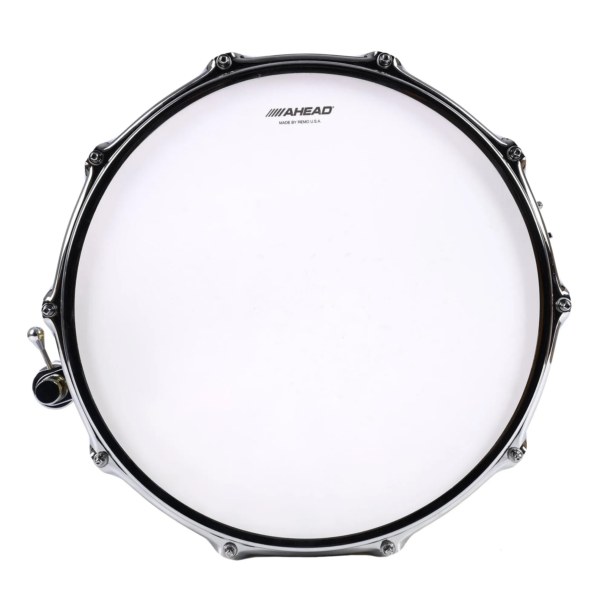 Ahead 6x14" Polished 3MM Cast Bell Brass Snare With Chrome Trick Throw