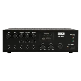 Ahuja PA Amplifier 120W RMS w/ USB/SD 5-Microphone 2-Aux Input and Impedance/voltage Output - SSB120DP