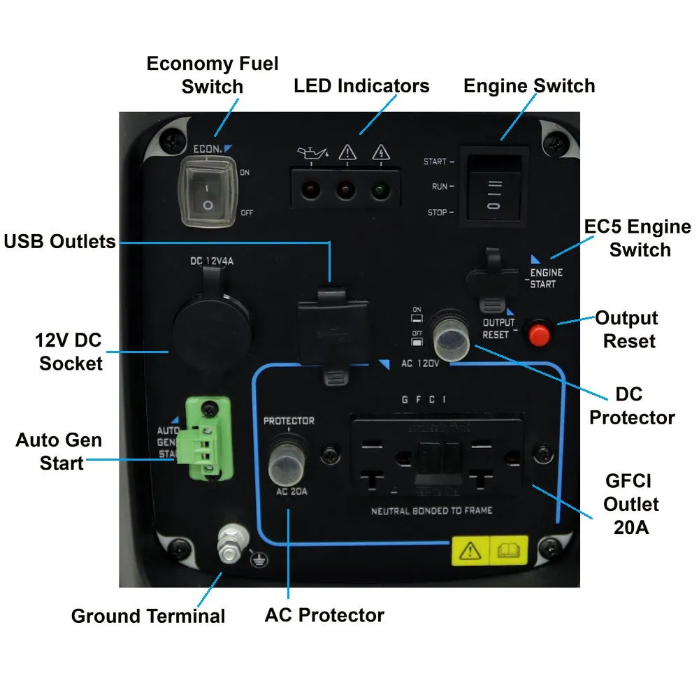 Aims Power - 2000 Watt 120 VAC Gasoline Generator - GEN2000W120V