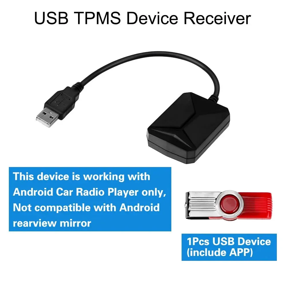 Android Navigation Sensors USB Wireless Transmission Tire Pressure Monitoring System نظام تحذير لضغط الاطارات اندرويد