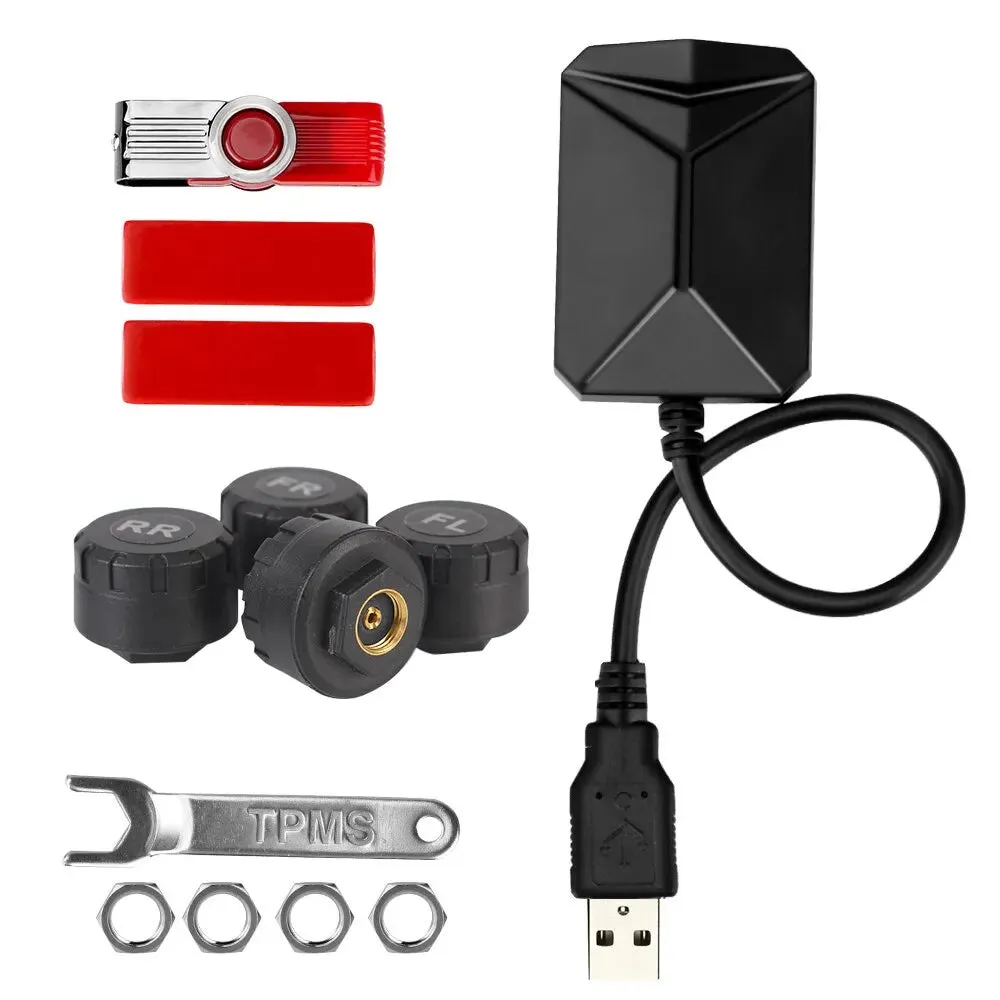 Android Navigation Sensors USB Wireless Transmission Tire Pressure Monitoring System نظام تحذير لضغط الاطارات اندرويد