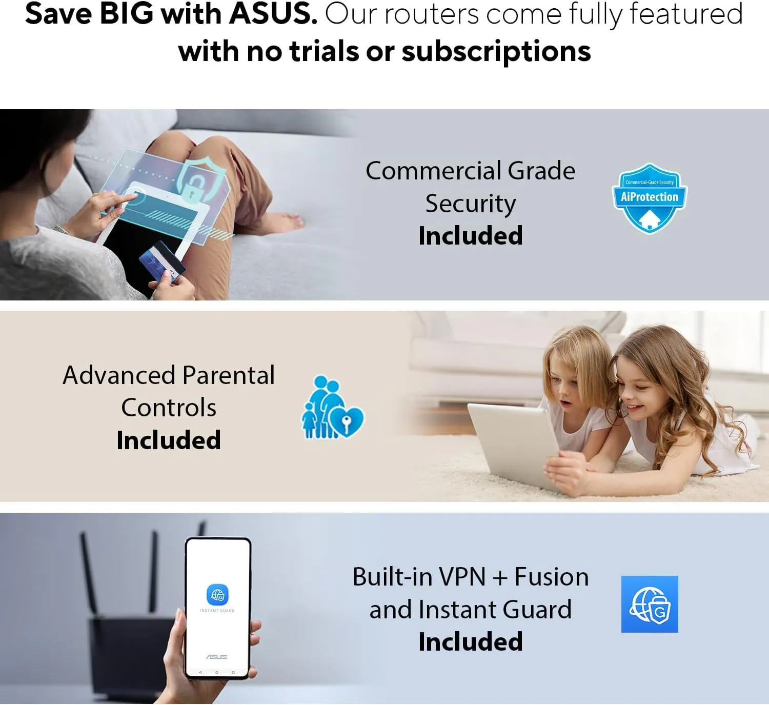 ASUS ZENWIFI BT10(2-PK)/WHITE 白色 BE18000 三頻 WiFi 7 Mesh Router (兩件裝) NE-AZBET1V