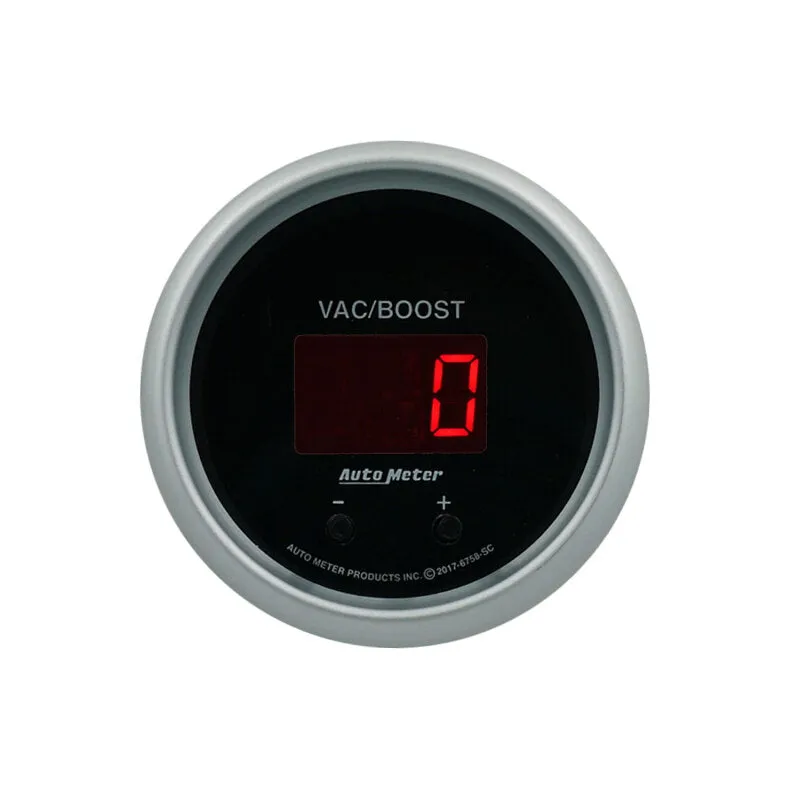 Autometer 52.4mm Black Switchable 0-1600 PSI / 0-110 BAR Vacuum/Boost Sport-Comp Elite Digital Gauge