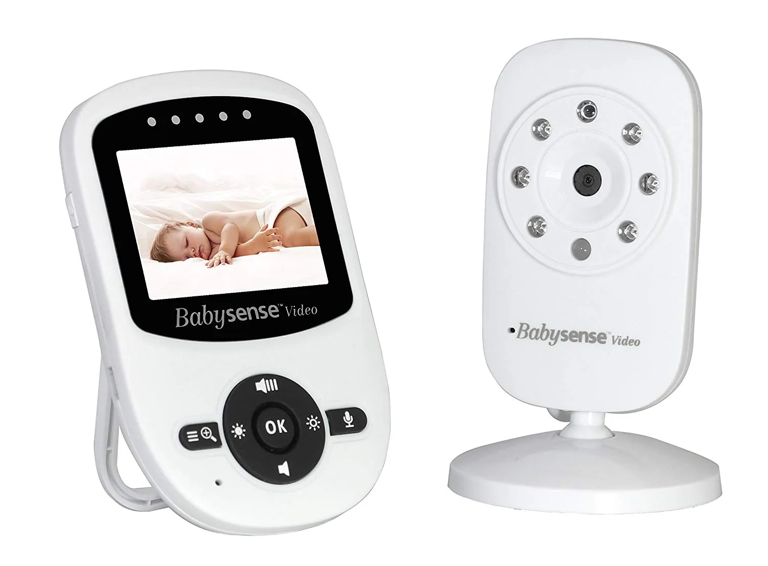 Babysense Video Baby Monitor with Infrared Night Vision, Two Way Talk Back, Room Temperature, Lullabies, Long Range and High Capacity Battery