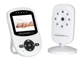 Babysense Video Baby Monitor with Infrared Night Vision, Two Way Talk Back, Room Temperature, Lullabies, Long Range and High Capacity Battery
