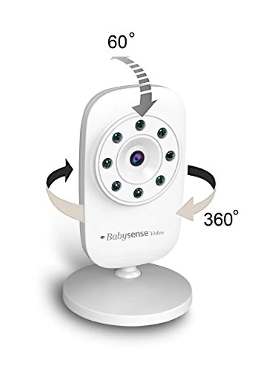 Babysense Video Baby Monitor with Infrared Night Vision, Two Way Talk Back, Room Temperature, Lullabies, Long Range and High Capacity Battery
