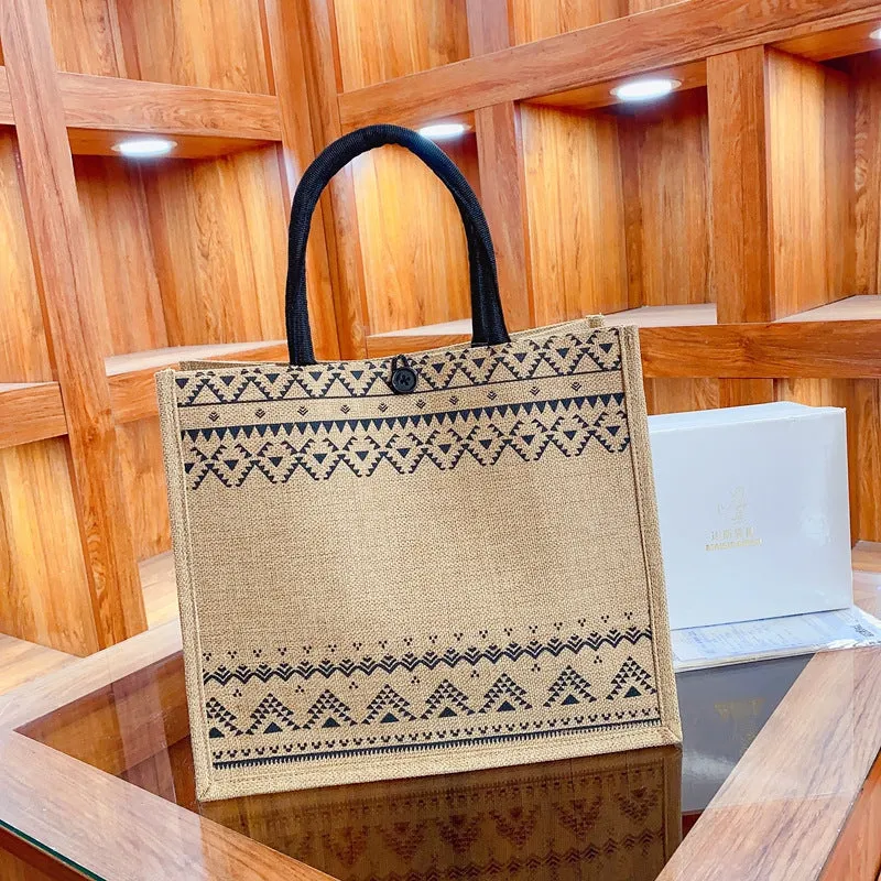 Bag  New Linen Tote Bag Large Capacity Advanced Sentong Qin Mummy Bag Ins Cosmetic Bag Storage Bag