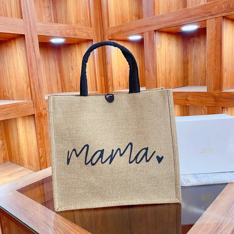 Bag  New Linen Tote Bag Large Capacity Advanced Sentong Qin Mummy Bag Ins Cosmetic Bag Storage Bag