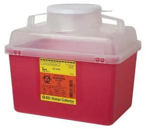 BD 14 Quart Red Sharps Container with Vertical Entry