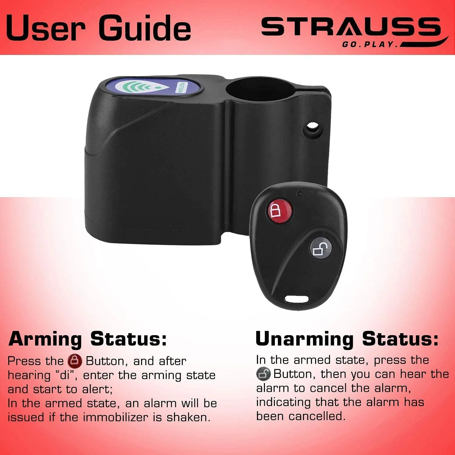 Bicycle Wireless Security Alarm Lock with Remote (Smart Sensor Alarm)(Pack of 2)