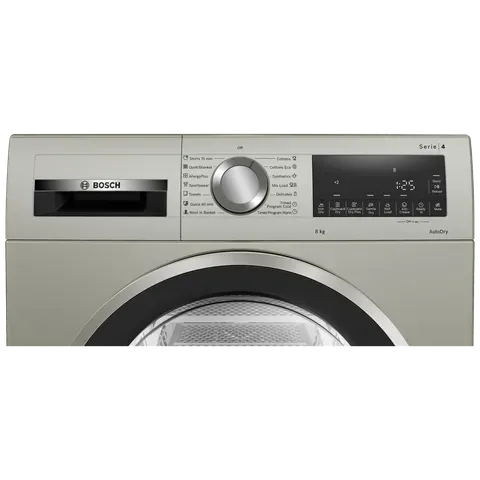 BOSCH WPG23108IN Series 4 8kg Fully Automatic Front Load Dryer (Fluff Filter,  Silver Inox)