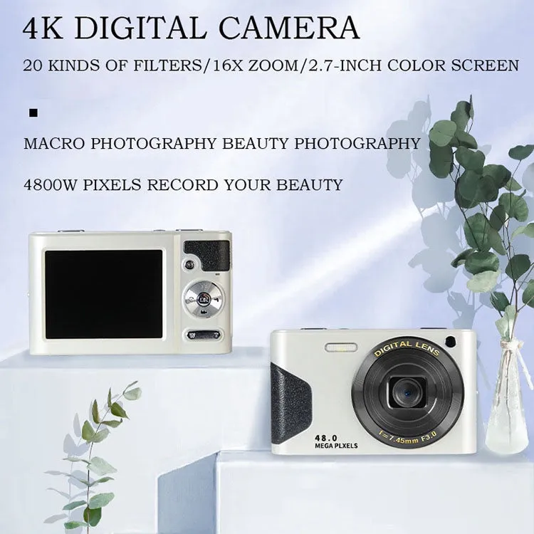 C8 4K Retro HD Digital Camera with 2.7-inch LCD Screen and 48MP Upgrade Option