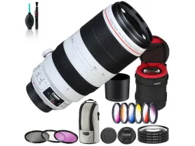 Canon EF 100-400mm f/4.5-5.6L IS II USM Lens Bundle with Cleaning Kit, Filter Kits, and Padded Lens Case