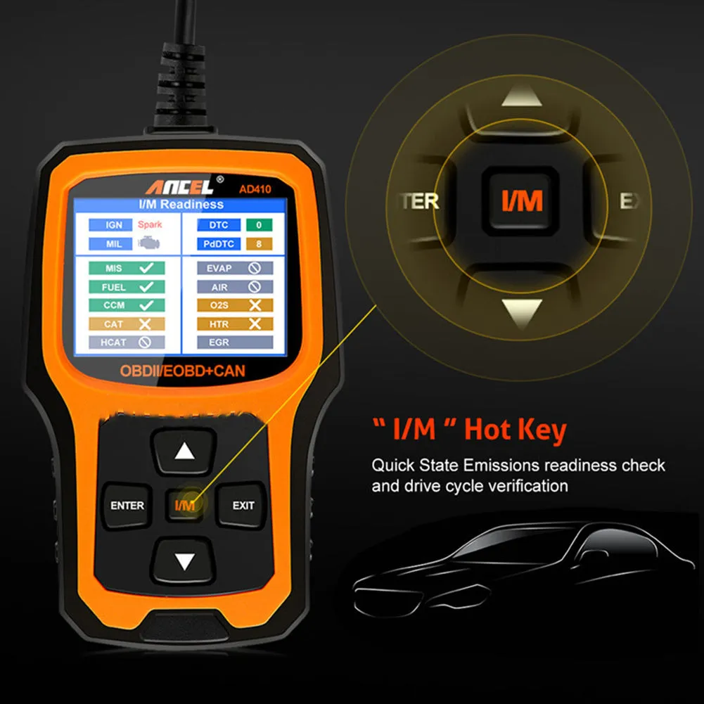 Car Ad410 Obd2 Scanner Code Reader Battery Engine Tester