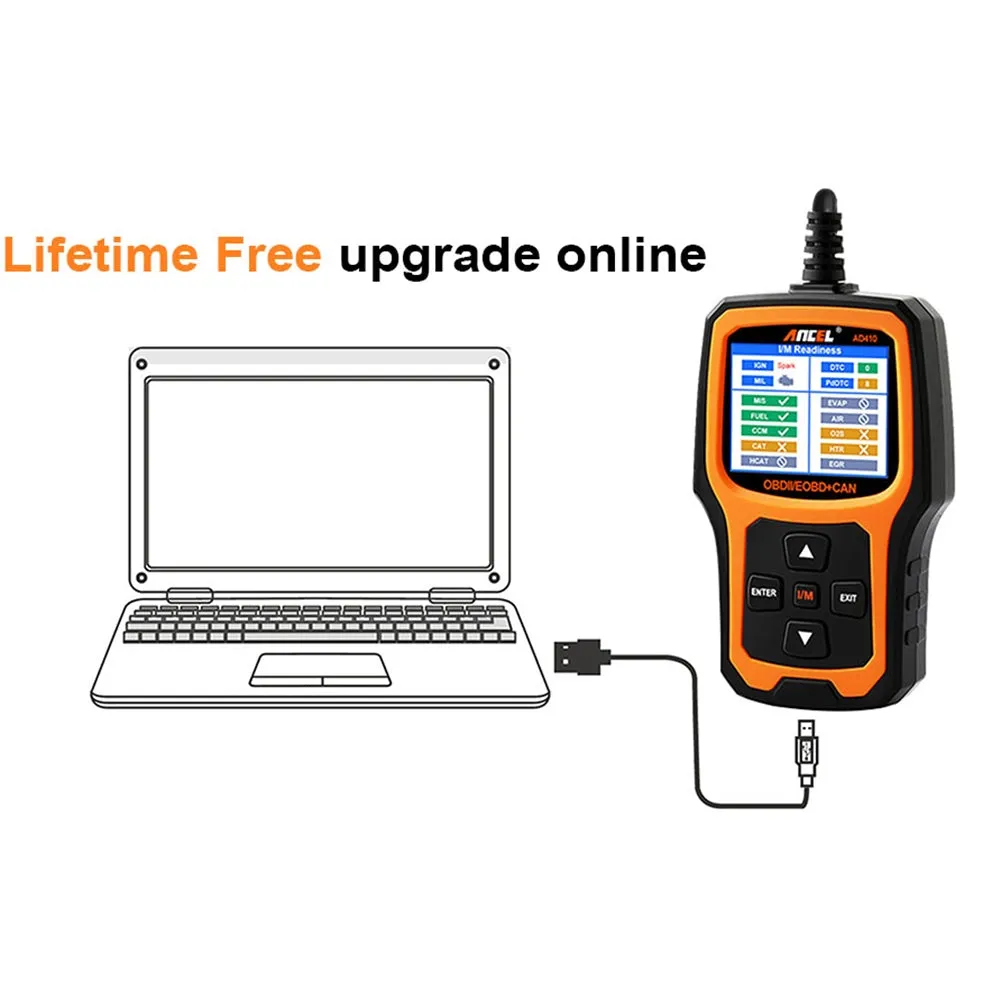 Car Ad410 Obd2 Scanner Code Reader Battery Engine Tester