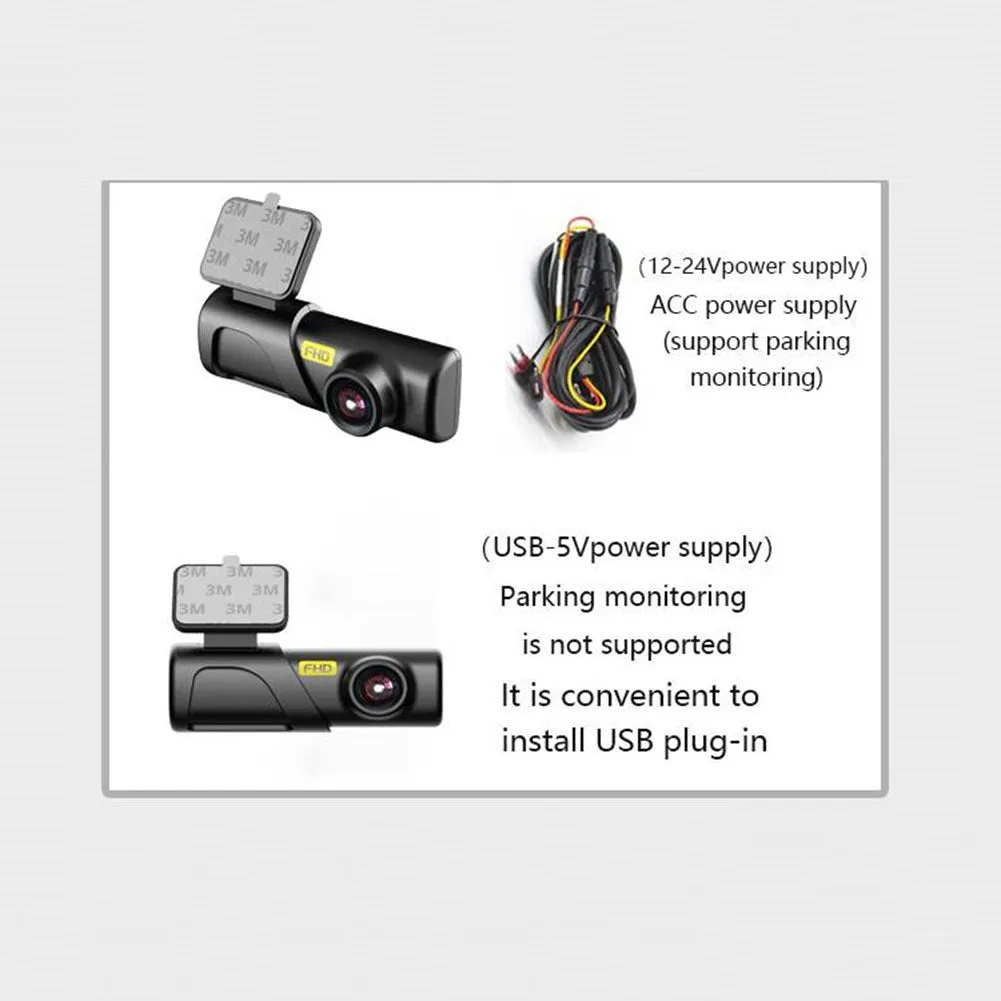 Car Dash Cam Smart Wifi Control Driving Recorder 24h Parking