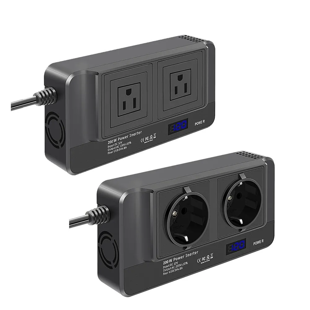 Car Power Inverter 12V 200W Led Digital Display Real Time
