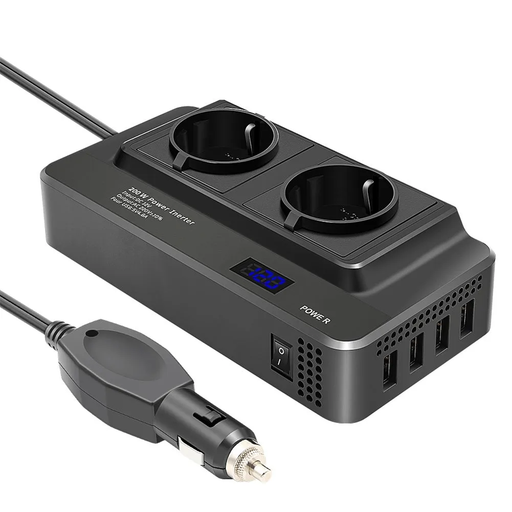Car Power Inverter 12V 200W Led Digital Display Real Time