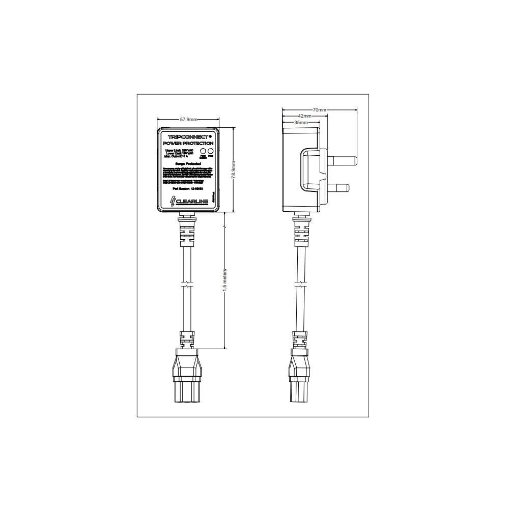 Clearline 12-00333 Power Tripconnect