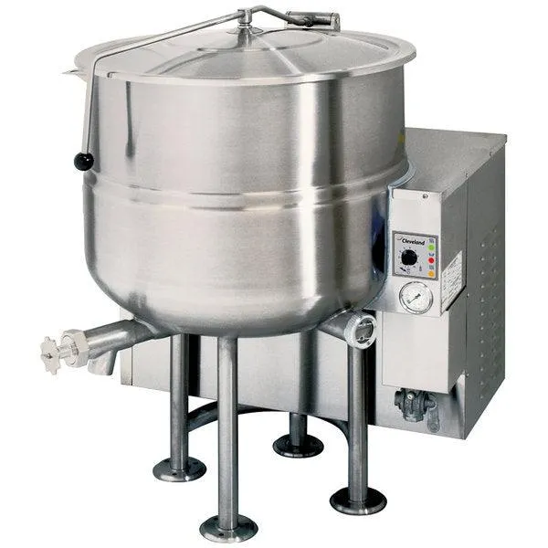 Cleveland KGL-100 100 Gallon Stationary 2/3 Steam Jacketed Natural Gas Kettle - 120V