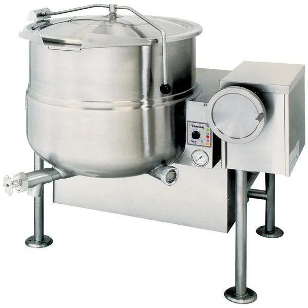 Cleveland KGL-40-T 40 Liquid Propane 40 Gallon Tilting 2/3 Steam Jacketed Kettle - 140,000 BTU