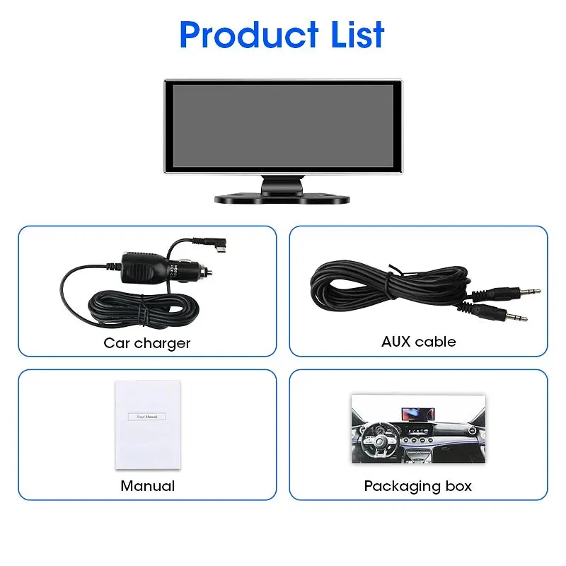 Color Name: WHITE, Sd Card Memory: 64G - 11.26" 4K Dash Cam Rear