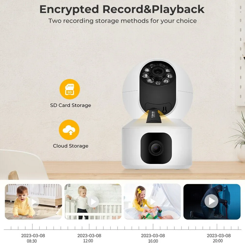 CRONY NIP-32 iCsee APP 4MP double-screen IP Camera Dual Lens WiFi Camera Dual Screen Baby Monitor Auto Tracking Ai Human Detection IP Security Cameras