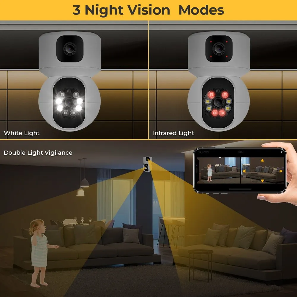 CRONY NIP-32 iCsee APP 4MP double-screen IP Camera Dual Lens WiFi Camera Dual Screen Baby Monitor Auto Tracking Ai Human Detection IP Security Cameras