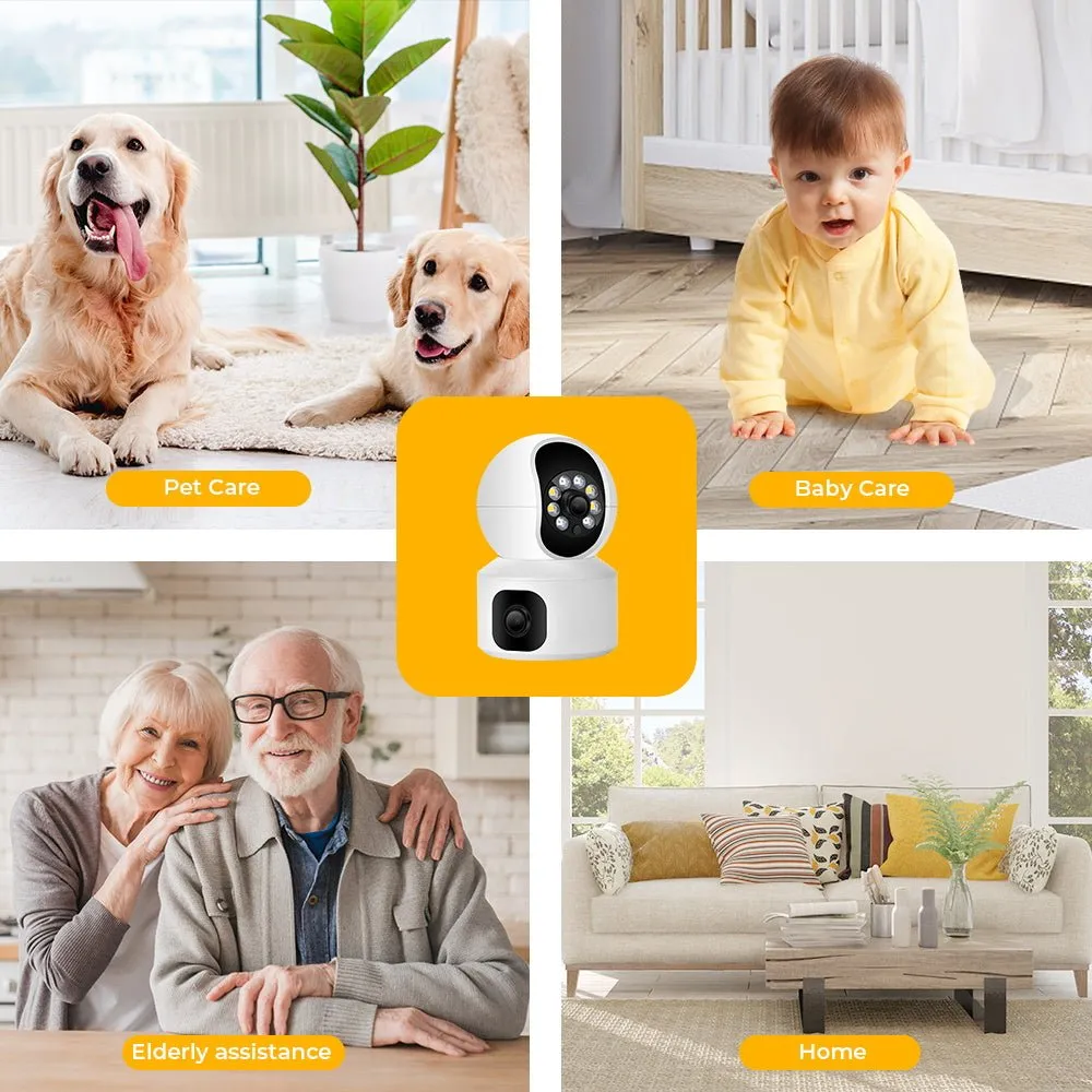 CRONY NIP-32 iCsee APP 4MP double-screen IP Camera Dual Lens WiFi Camera Dual Screen Baby Monitor Auto Tracking Ai Human Detection IP Security Cameras