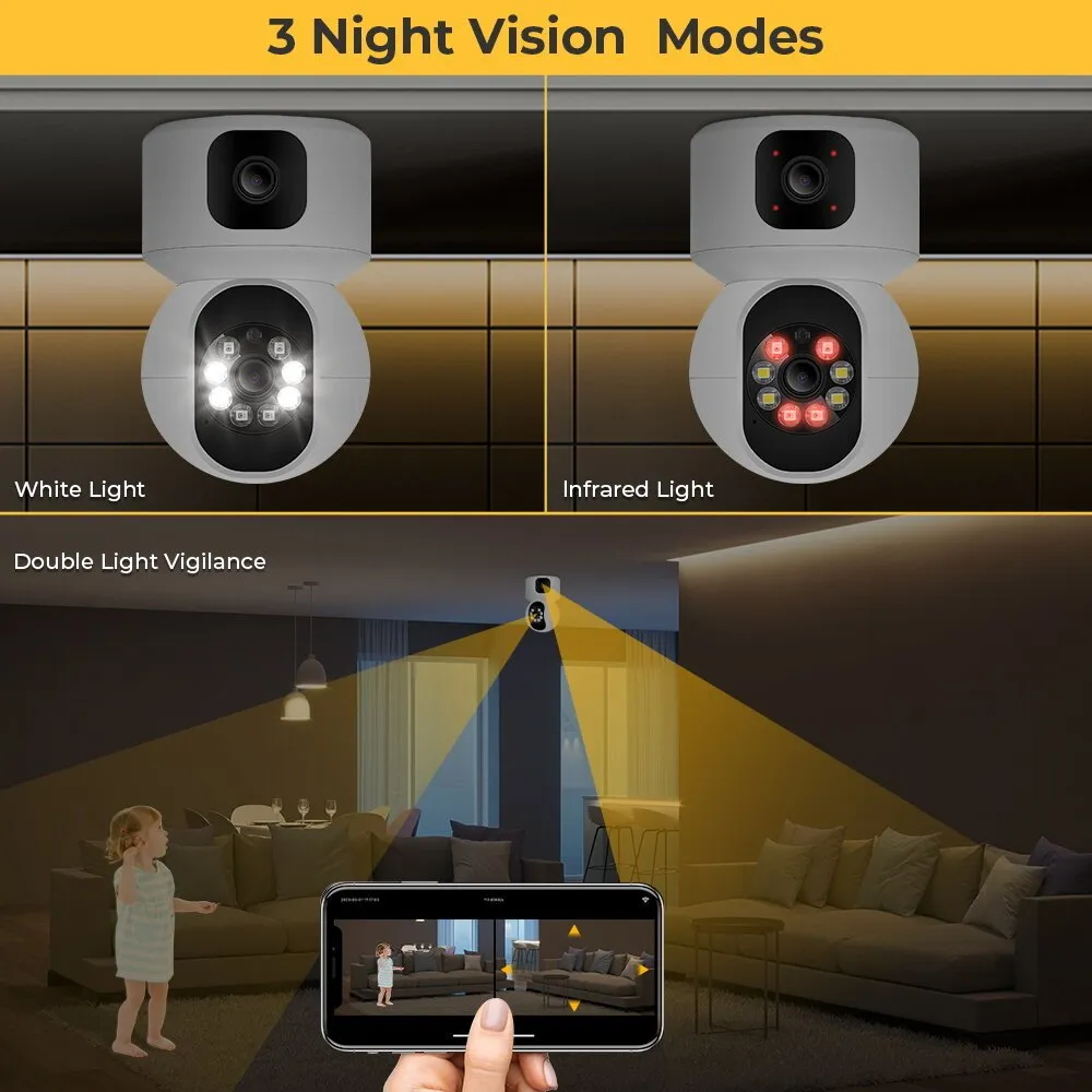 CRONY NIP-32 iCsee APP 4MP double-screen IP Camera Dual Lens WiFi Camera Dual Screen Baby Monitor Auto Tracking Ai Human Detection IP Security Cameras