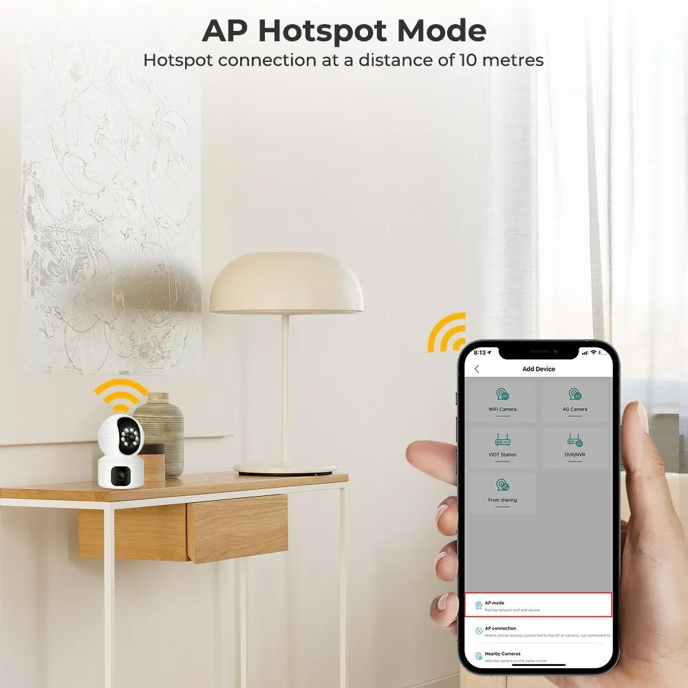 CRONY NIP-32 iCsee APP 4MP double-screen IP Camera Dual Lens WiFi Camera Dual Screen Baby Monitor Auto Tracking Ai Human Detection IP Security Cameras