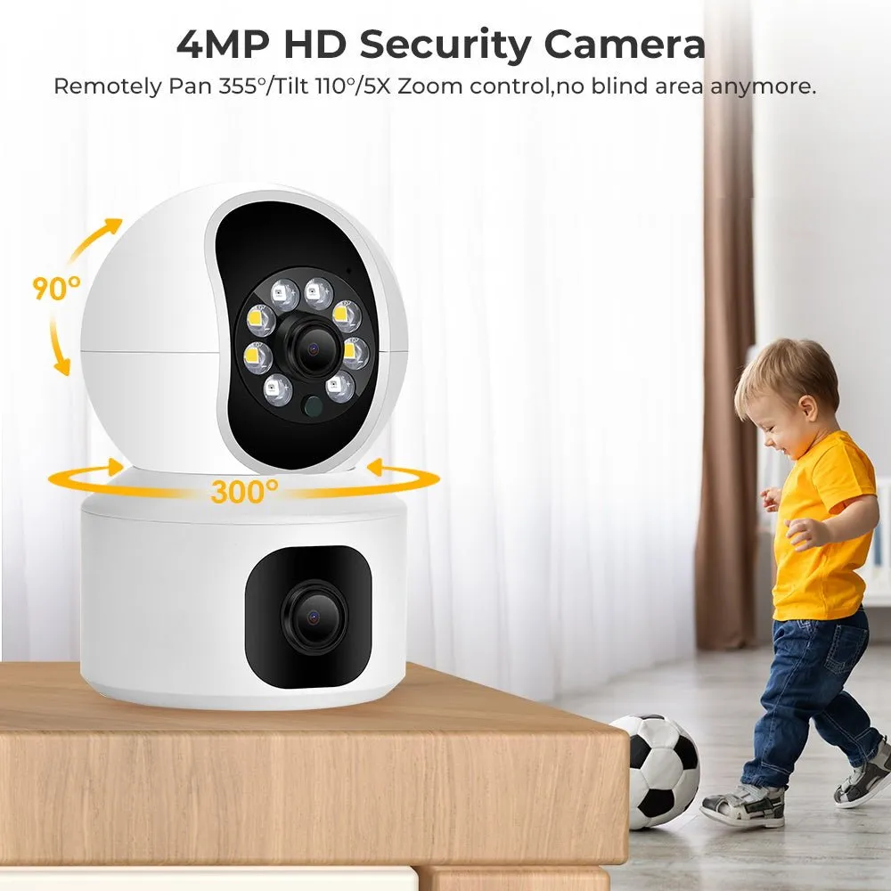 CRONY NIP-32 iCsee APP 4MP double-screen IP Camera Dual Lens WiFi Camera Dual Screen Baby Monitor Auto Tracking Ai Human Detection IP Security Cameras