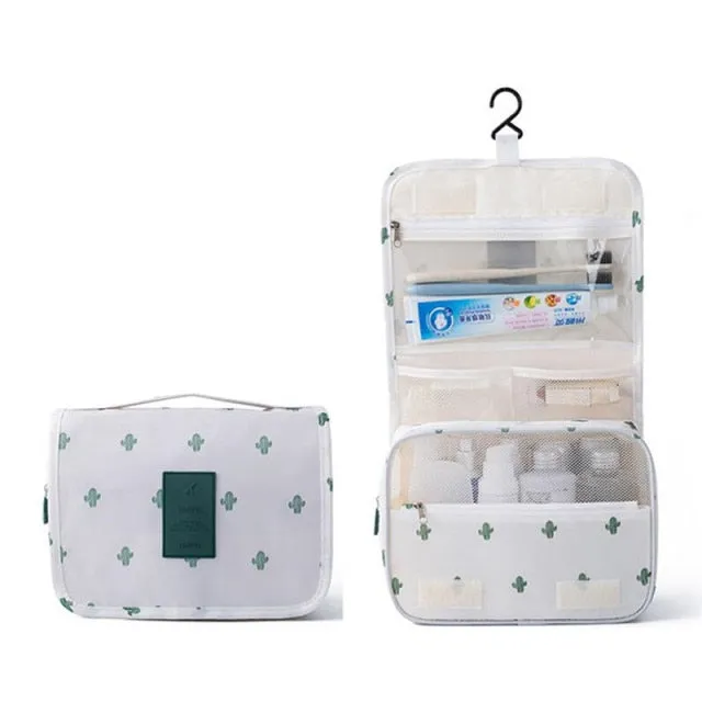 Cyflymder Nylon Travel Set Makeup Bag High Capacity Cosmetic Bags For Women Bathroom Toiletry Bag Make Up Organizer Pouch Hanging neceser