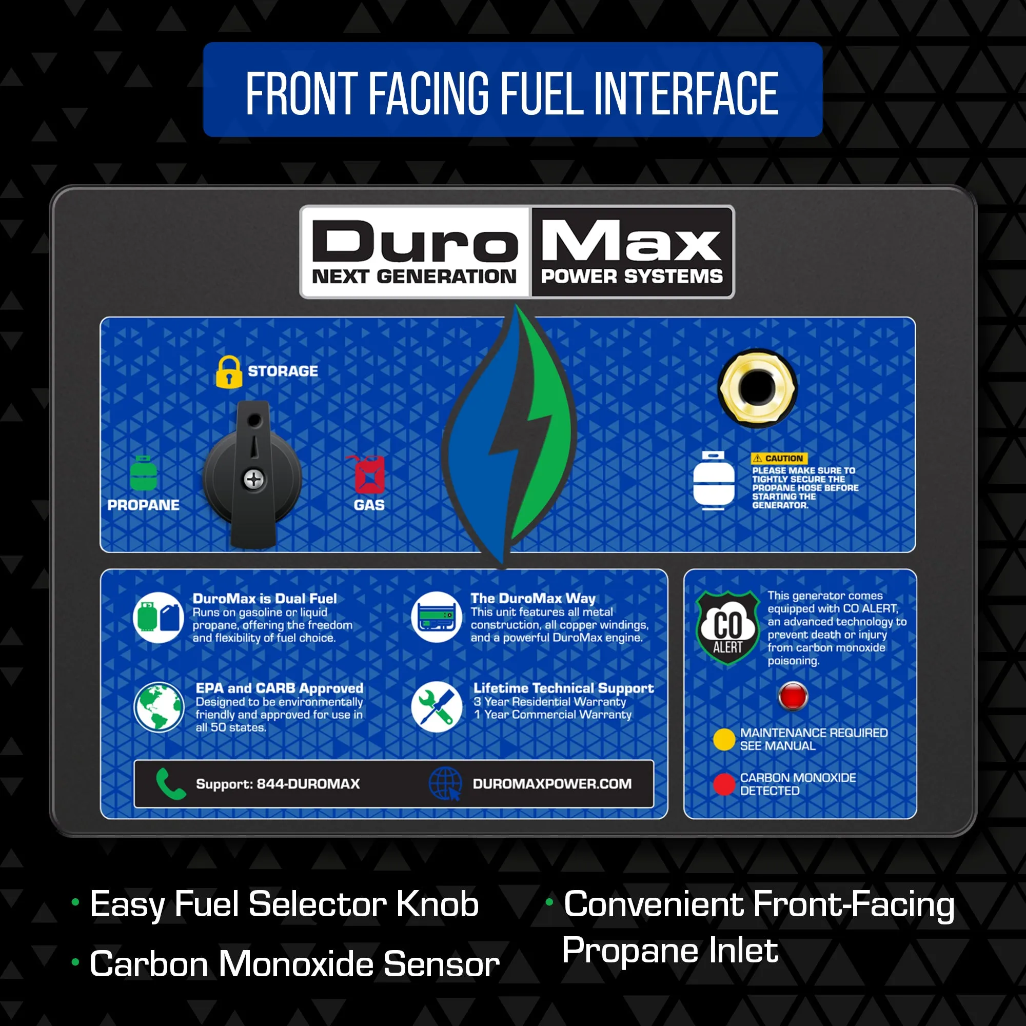 DuroMax XP10000HX 8000W/10000W Dual Fuel CO Alert Electric Start Generator New